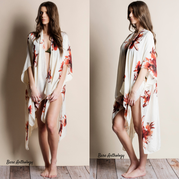 Floral Kimono Cardigan - Picture 2 of 4